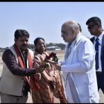 केन्द्रीय गृह मंत्री श्री अमित शाह का जगदलपुर के मां दंतेश्वरी एयरपोर्ट में आत्मीय स्वागत ।